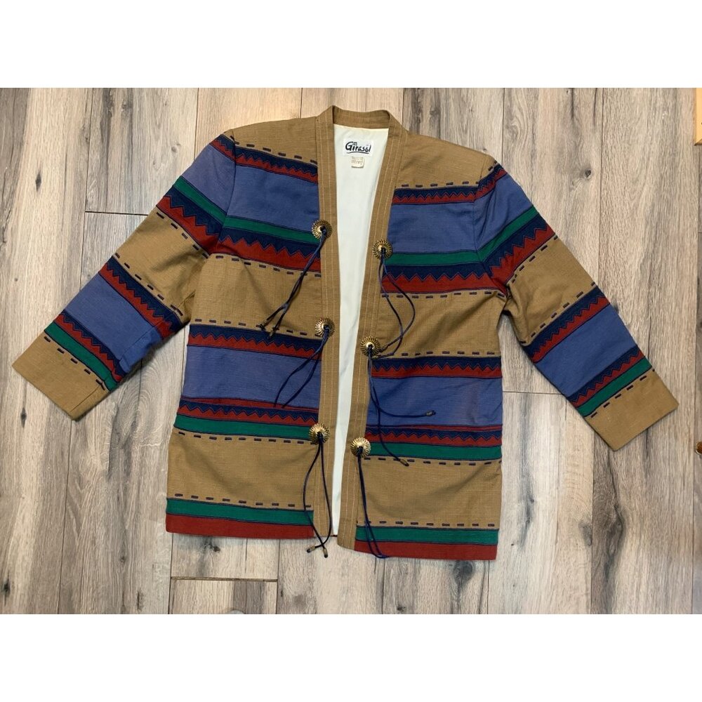 Girasol Womans M Jacket Southwestern Western Pockets Shoulder Pads